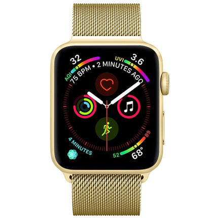 Milanese Stainless Steel Watch Band For Apple Watch Series 9&8&7 41mm / SE 3&SE 2&6&SE&5&4 40mm / 3&2&1 38mm(Gold)-garmade.com