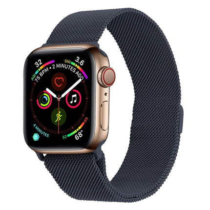 Milanese Stainless Steel Watch Band For Apple Watch Series 9&8&7 41mm / SE 3&SE 2&6&SE&5&4 40mm / 3&2&1 38mm(Space Grey)-garmade.com