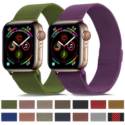 Milanese Stainless Steel Watch Band For Apple Watch Series 9&8&7 41mm / SE 3&SE 2&6&SE&5&4 40mm / 3&2&1 38mm(Brown)-garmade.com
