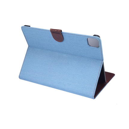 For iPad Pro 11 inch 2020 / 2021 PC + Left And Right Denim Leather Tablet Case Wallet Card Holder With Dormancy(Light Blue)-garmade.com