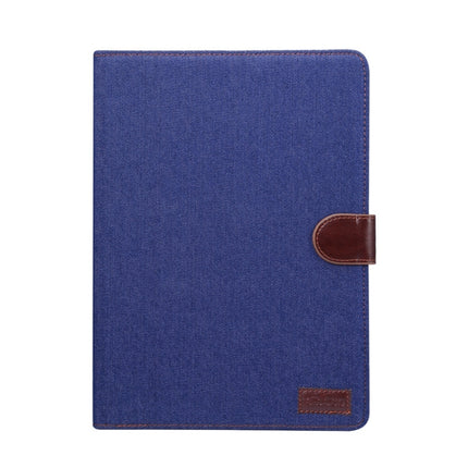 For iPad Pro 11 inch 2020 / 2021 PC + Left And Right Denim Leather Tablet Case Wallet Card Holder With Dormancy(Navy Blue)-garmade.com