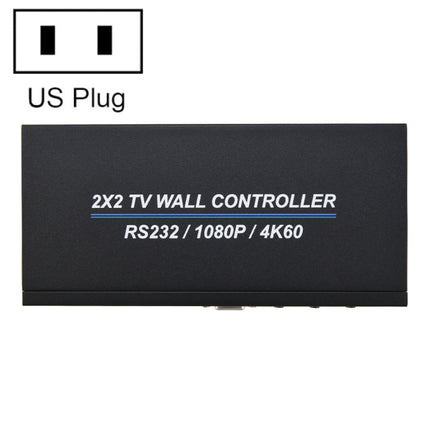 BT100 4K 60Hz 1080P 2 x 2 TV Wall Controller, Plug Type:US Plug(Black)-garmade.com