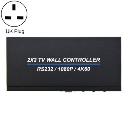 BT100 4K 60Hz 1080P 2 x 2 TV Wall Controller, Plug Type:UK Plug(Black)-garmade.com