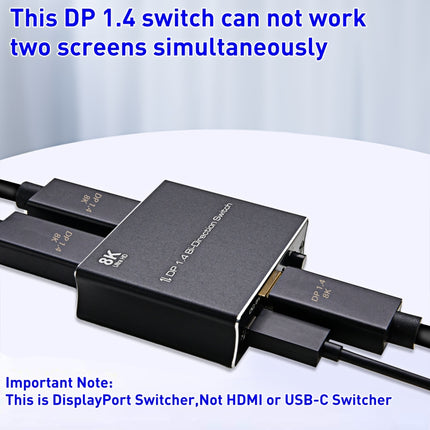 P80 8K Ultra HD DP1.4 Bi-direction Switch(Black)-garmade.com