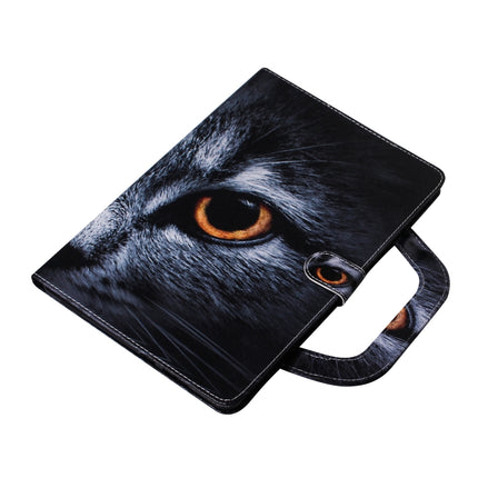 For iPad 11 (2020) 3D Colored Drawing Horizontal Flip Leather Tablet Case with Holder & Card Slot & Wallet & Handle(Half Face Cat)-garmade.com