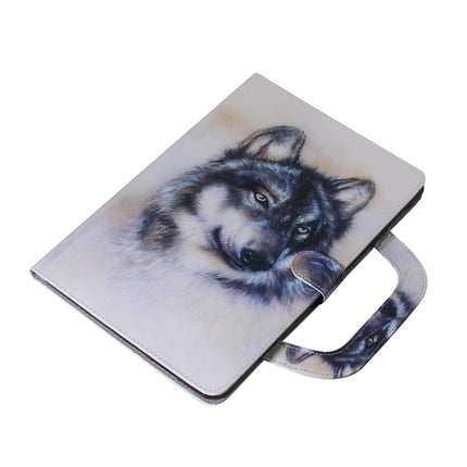 For iPad 11 (2020) 3D Colored Drawing Horizontal Flip Leather Tablet Case with Holder & Card Slot & Wallet & Handle(White Wolf)-garmade.com