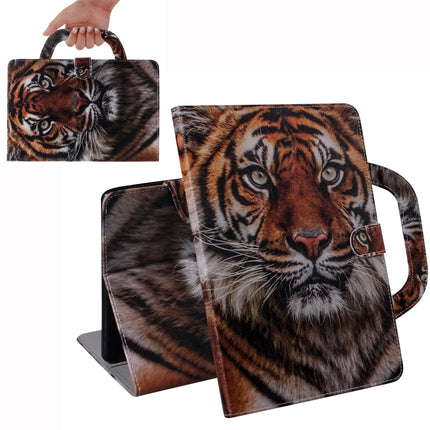 For iPad 11 (2020) 3D Colored Drawing Horizontal Flip Leather Tablet Case with Holder & Card Slot & Wallet & Handle(Siberian Tiger)-garmade.com