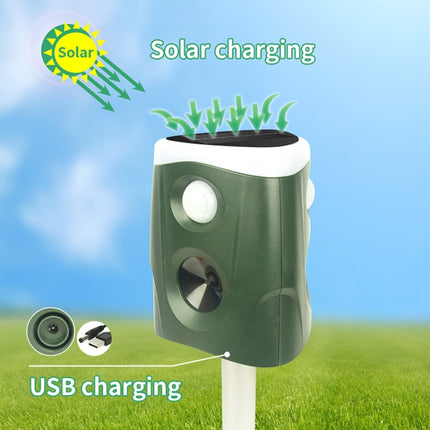 SJZ026 360 Degree Ultrasonic Solar Energy Outdoor Animal Repellent-garmade.com