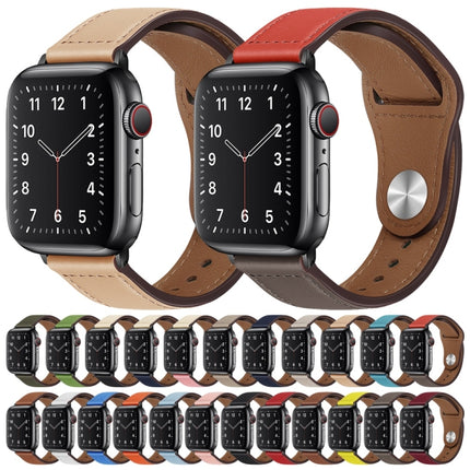 PU Leather Black Buckle Watch Band For Apple Watch Ultra 49mm&Watch Ultra 2 49mm / Series 9&8&7 45mm / SE 3&SE 2&6&SE&5&4 44mm / 3&2&1 42mm(Light Grey)-garmade.com