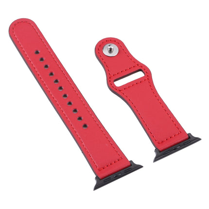 PU Leather Black Buckle Watch Band For Apple Watch Series 9&8&7 41mm / SE 3&SE 2&6&SE&5&4 40mm / 3&2&1 38mm(Pink)-garmade.com