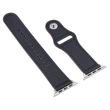 PU Leather Silver Buckle Watch Band For Apple Watch Ultra 49mm&Watch Ultra 2 49mm / Series 9&8&7 45mm / SE 3&SE 2&6&SE&5&4 44mm / 3&2&1 42mm(Red)-garmade.com