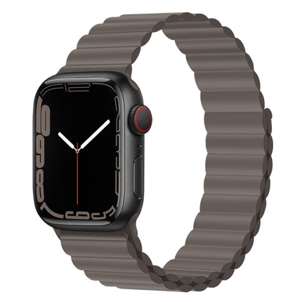 Silicone Magnet Watch Band For Apple Watch Ultra 49mm&Watch Ultra 2 49mm / Series 9&8&7 45mm / SE 3&SE 2&6&SE&5&4 44mm / 3&2&1 42mm(Grey)-garmade.com