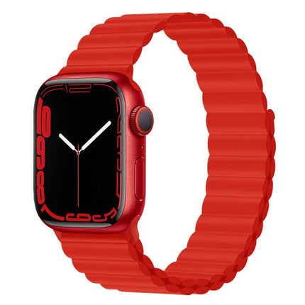 Silicone Magnet Watch Band For Apple Watch Ultra 49mm&Watch Ultra 2 49mm / Series 9&8&7 45mm / SE 3&SE 2&6&SE&5&4 44mm / 3&2&1 42mm(Red)-garmade.com