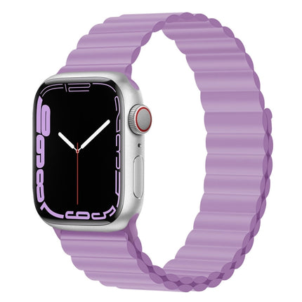 Silicone Magnet Watch Band For Apple Watch Series 9&8&7 41mm / SE 3&SE 2&6&SE&5&4 40mm / 3&2&1 38mm(Purple)-garmade.com