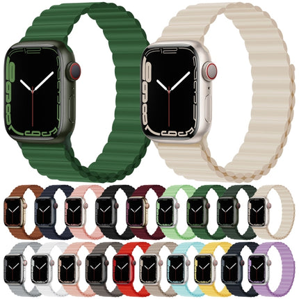 Silicone Magnet Watch Band For Apple Watch Series 9&8&7 41mm / SE 3&SE 2&6&SE&5&4 40mm / 3&2&1 38mm(Indigo Blue)-garmade.com