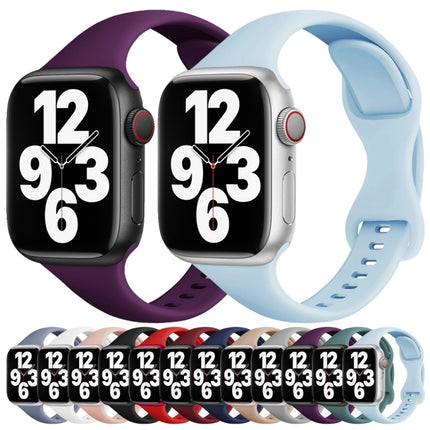 Small Waist Butterfly Buckle Watch Band For Apple Watch Ultra 49mm&Watch Ultra 2 49mm / Series 9&8&7 45mm / SE 3&SE 2&6&SE&5&4 44mm / 3&2&1 42mm(Purple)-garmade.com