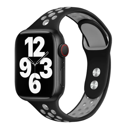 Double Nail Small Waist Watch Band For Apple Watch Ultra 49mm&Watch Ultra 2 49mm / Series 9&8&7 45mm / SE 3&SE 2&6&SE&5&4 44mm / 3&2&1 42mm(Black Grey)-garmade.com