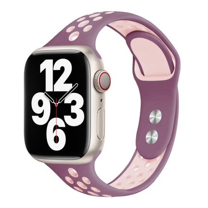 Double Nail Small Waist Watch Band For Apple Watch Ultra 49mm&Watch Ultra 2 49mm / Series 9&8&7 45mm / SE 3&SE 2&6&SE&5&4 44mm / 3&2&1 42mm(Purple Pink)-garmade.com