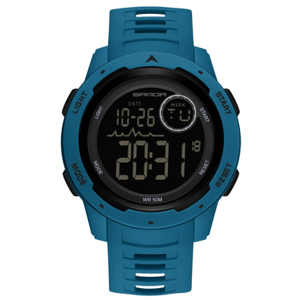 SANDA 2125 Luminous Waterproof Dual Display Electronic Watch(Blue)-garmade.com