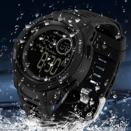 SANDA 2125 Luminous Waterproof Dual Display Electronic Watch(Black)-garmade.com
