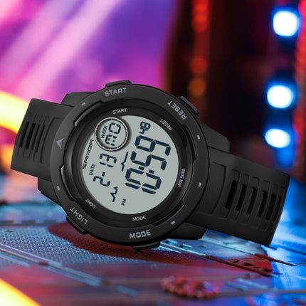 SANDA 2125 Luminous Waterproof Dual Display Electronic Watch(Black)-garmade.com
