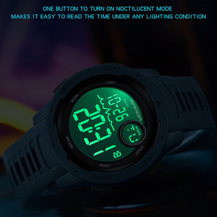 SANDA 2125 Luminous Waterproof Dual Display Electronic Watch(Army Green)-garmade.com