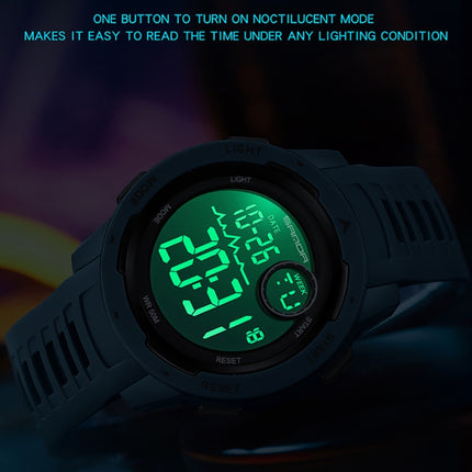 SANDA 2125 Luminous Waterproof Dual Display Electronic Watch(Khaki)-garmade.com