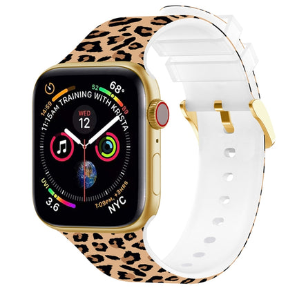 Square Buckle Color Printing Watch Band For Apple Watch Ultra 49mm&Watch Ultra 2 49mm / Series 9&8&7 45mm / SE 3&SE 2&6&SE&5&4 44mm / 3&2&1 42mm(Leopard 4)-garmade.com