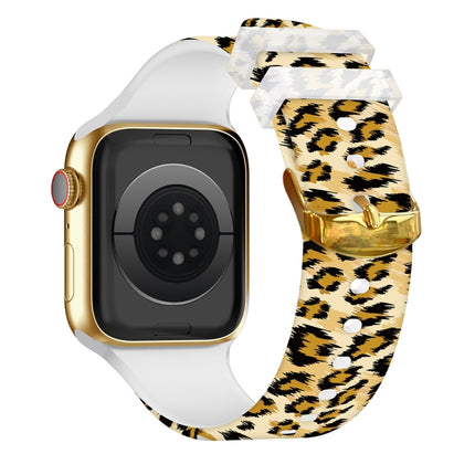 Square Buckle Color Printing Watch Band For Apple Watch Ultra 49mm&Watch Ultra 2 49mm / Series 9&8&7 45mm / SE 3&SE 2&6&SE&5&4 44mm / 3&2&1 42mm(Leopard 5)-garmade.com