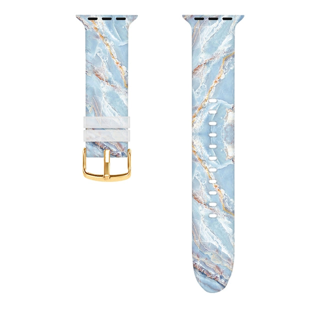 Square Buckle Color Printing Watch Band For Apple Watch Ultra 49mm&Watch Ultra 2 49mm / Series 9&8&7 45mm / SE 3&SE 2&6&SE&5&4 44mm / 3&2&1 42mm(Marble 2)-garmade.com