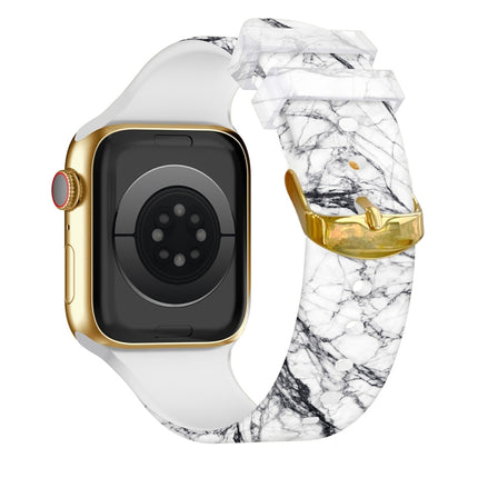 Square Buckle Color Printing Watch Band For Apple Watch Ultra 49mm&Watch Ultra 2 49mm / Series 9&8&7 45mm / SE 3&SE 2&6&SE&5&4 44mm / 3&2&1 42mm(Marble 4)-garmade.com