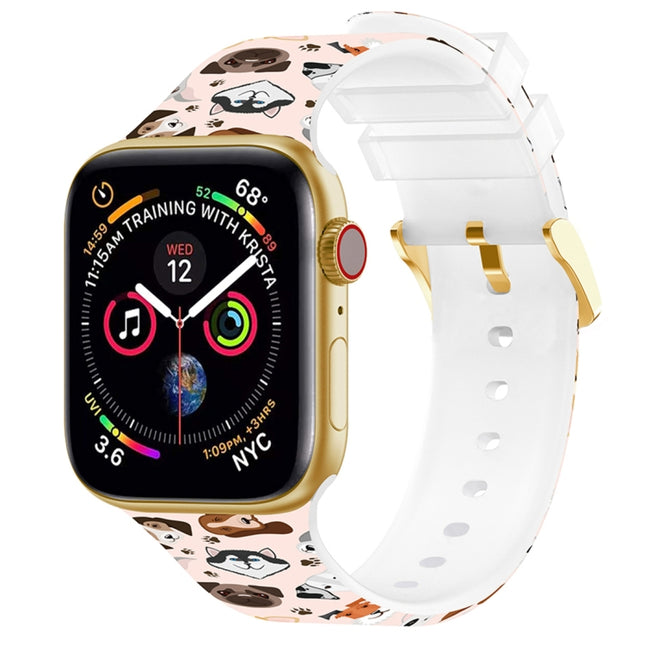 Square Buckle Color Printing Watch Band For Apple Watch Ultra 49mm&Watch Ultra 2 49mm / Series 9&8&7 45mm / SE 3&SE 2&6&SE&5&4 44mm / 3&2&1 42mm(Animal 1)-garmade.com