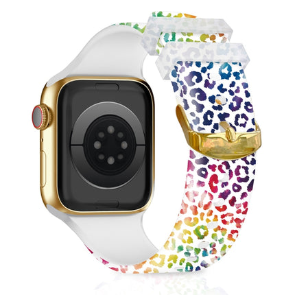 Square Buckle Color Printing Watch Band For Apple Watch Ultra 49mm&Watch Ultra 2 49mm / Series 9&8&7 45mm / SE 3&SE 2&6&SE&5&4 44mm / 3&2&1 42mm(Leopard 6)-garmade.com