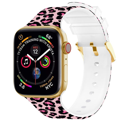 Square Buckle Color Printing Watch Band For Apple Watch Series 9&8&7 41mm / SE 3&SE 2&6&SE&5&4 40mm / 3&2&1 38mm(Leopard 1)-garmade.com