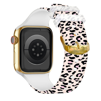 Square Buckle Color Printing Watch Band For Apple Watch Series 9&8&7 41mm / SE 3&SE 2&6&SE&5&4 40mm / 3&2&1 38mm(Leopard 3)-garmade.com
