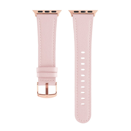 Universal Genuine Leather Watch Band For Apple Watch Ultra 49mm / Series 8&7 45mm / SE 2&6&SE&5&4 44mm / 3&2&1 42mm(Pink)-garmade.com