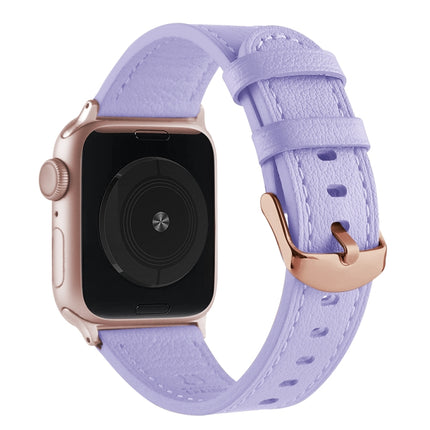 Universal Genuine Leather Watch Band For Apple Watch Ultra 49mm / Series 8&7 45mm / SE 2&6&SE&5&4 44mm / 3&2&1 42mm(Lavender Purple)-garmade.com