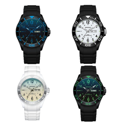 SANDA 9005 TPU Strap Dual Display Waterproof Electronic Watch(Black Blue)-garmade.com