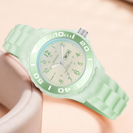 SANDA 9005 TPU Strap Dual Display Waterproof Electronic Watch(Black Green)-garmade.com