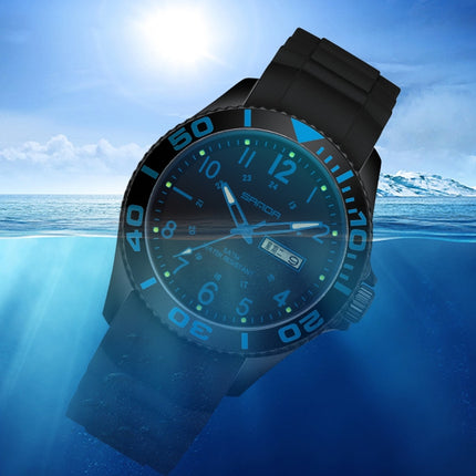 SANDA 1053 Womens TPU Strap Dual Display Waterproof Electronic Watch(Haze Blue)-garmade.com