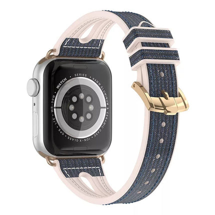 Slim Glitter Watch Band For Apple Watch Ultra 49mm&Watch Ultra 2 49mm / Series 9&8&7 45mm / SE 3&SE 2&6&SE&5&4 44mm / 3&2&1 42mm(Midnight Blue)-garmade.com