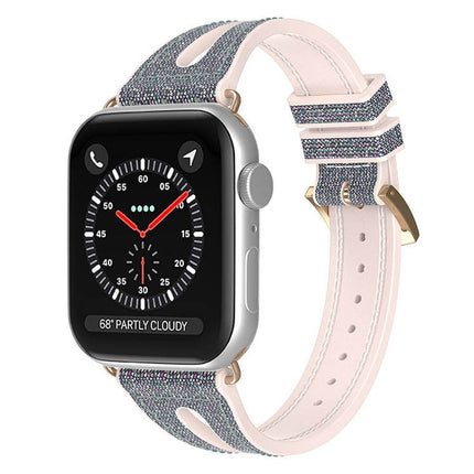 Slim Glitter Watch Band For Apple Watch Ultra 49mm&Watch Ultra 2 49mm / Series 9&8&7 45mm / SE 3&SE 2&6&SE&5&4 44mm / 3&2&1 42mm(Black)-garmade.com