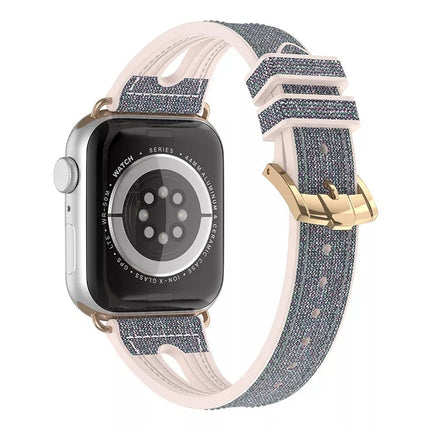 Slim Glitter Watch Band For Apple Watch Ultra 49mm&Watch Ultra 2 49mm / Series 9&8&7 45mm / SE 3&SE 2&6&SE&5&4 44mm / 3&2&1 42mm(Black)-garmade.com