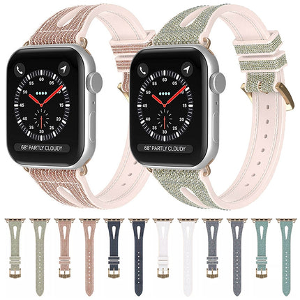 Slim Glitter Watch Band For Apple Watch Ultra 49mm&Watch Ultra 2 49mm / Series 9&8&7 45mm / SE 3&SE 2&6&SE&5&4 44mm / 3&2&1 42mm(Black)-garmade.com