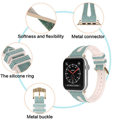 Slim Glitter Watch Band For Apple Watch Ultra 49mm&Watch Ultra 2 49mm / Series 9&8&7 45mm / SE 3&SE 2&6&SE&5&4 44mm / 3&2&1 42mm(Black)-garmade.com