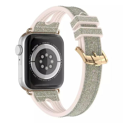 Slim Glitter Watch Band For Apple Watch Series 9&8&7 41mm / SE 3&SE 2&6&SE&5&4 40mm / 3&2&1 38mm(Grey)-garmade.com