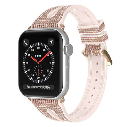 Slim Glitter Watch Band For Apple Watch Series 9&8&7 41mm / SE 3&SE 2&6&SE&5&4 40mm / 3&2&1 38mm(Gold)-garmade.com