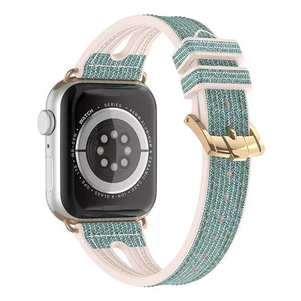 Slim Glitter Watch Band For Apple Watch Series 9&8&7 41mm / SE 3&SE 2&6&SE&5&4 40mm / 3&2&1 38mm(Blue)-garmade.com