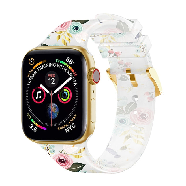 Square Buckle Transparent Watch Band For Apple Watch Series 9&8&7 41mm / SE 3&SE 2&6&SE&5&4 40mm / 3&2&1 38mm(9)-garmade.com