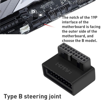 10 PCS 3.0 19P 20P 90 Degree Motherboard Male To Female Extension Adapter, Model: PH19A-garmade.com